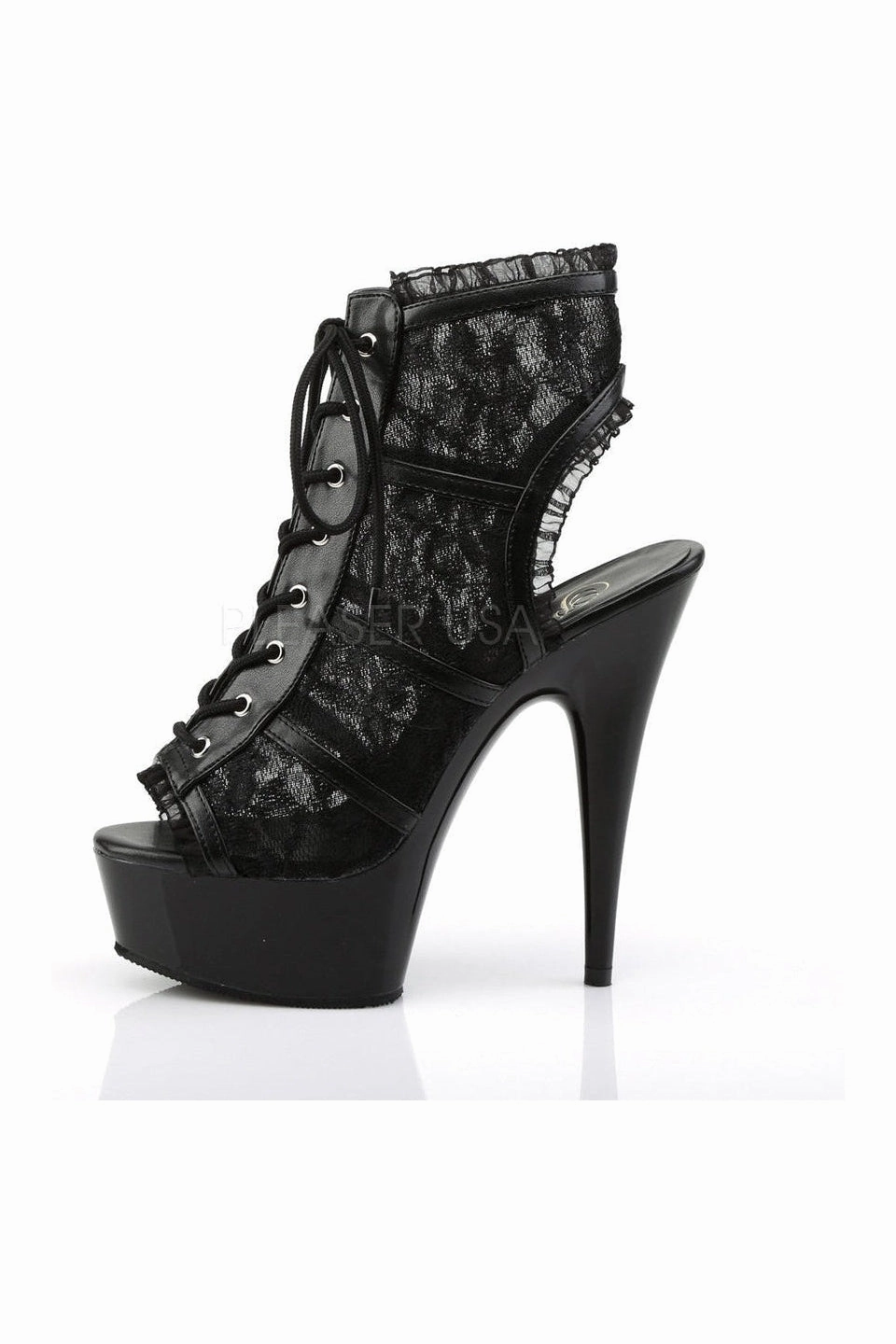 DELIGHT-696LC Platform Boot  | Black Fabric