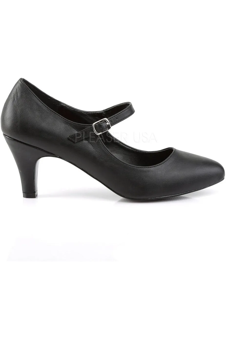 DIVINE-440 Pump  | Black Faux Leather