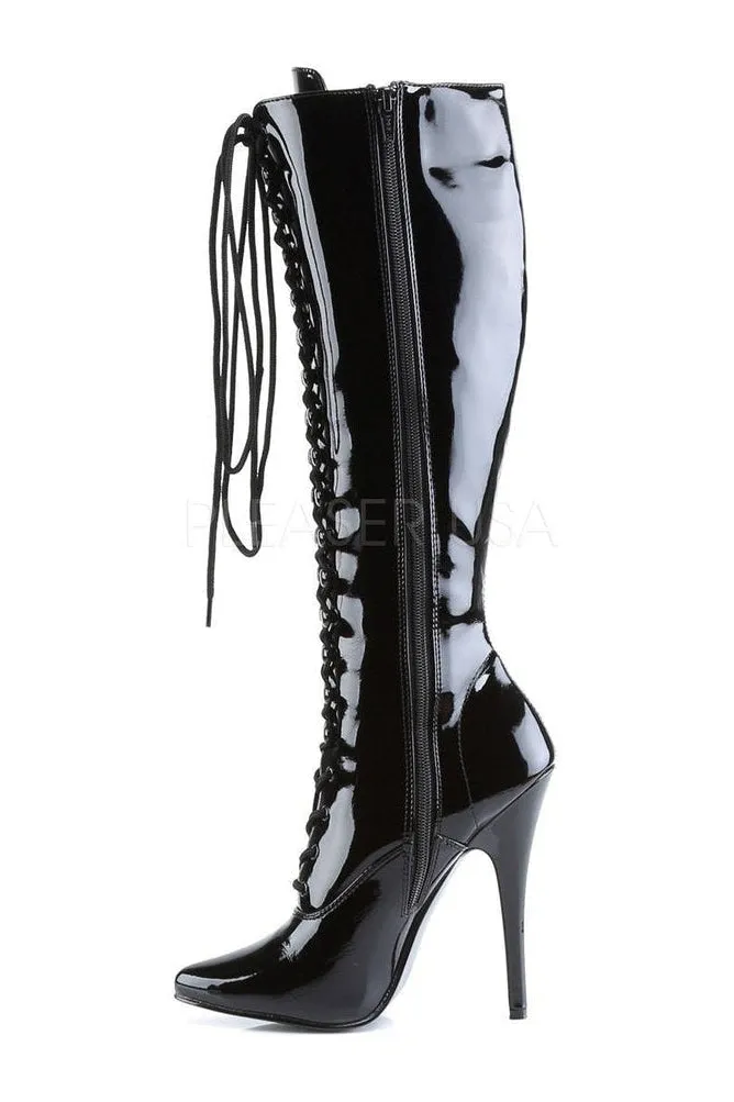 DOMINA-2020 Knee Boot  | Black Patent