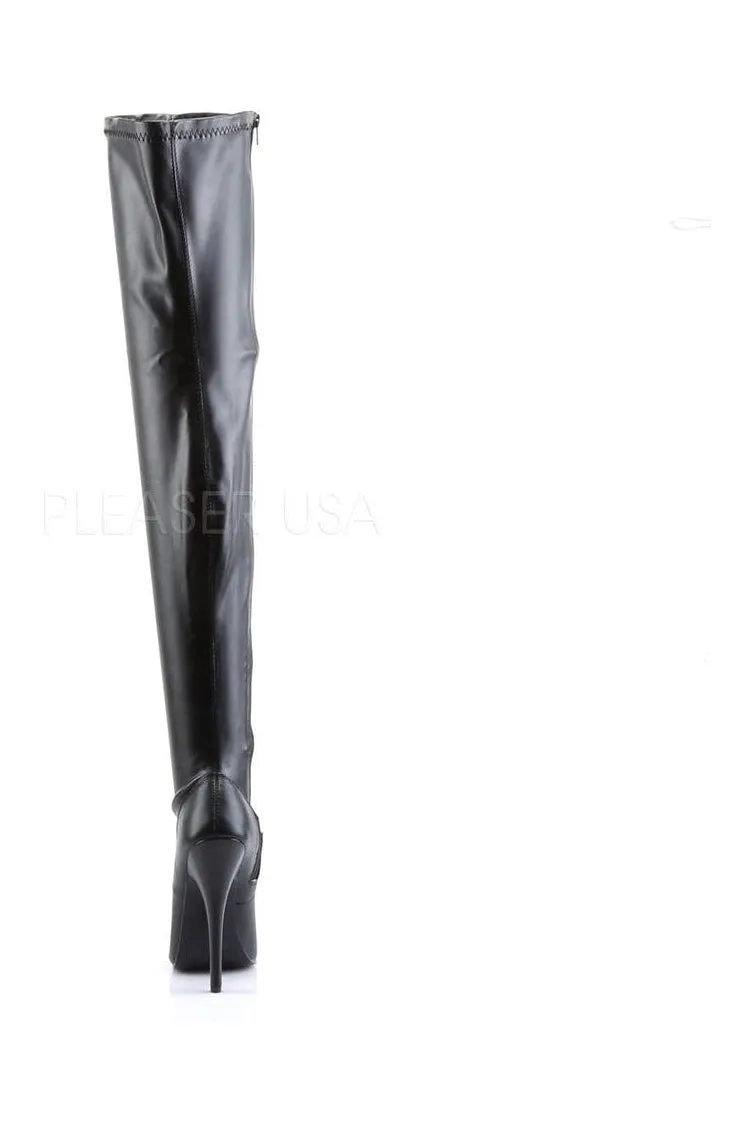 DOMINA-3000 Thigh Boot | Black Faux Leather