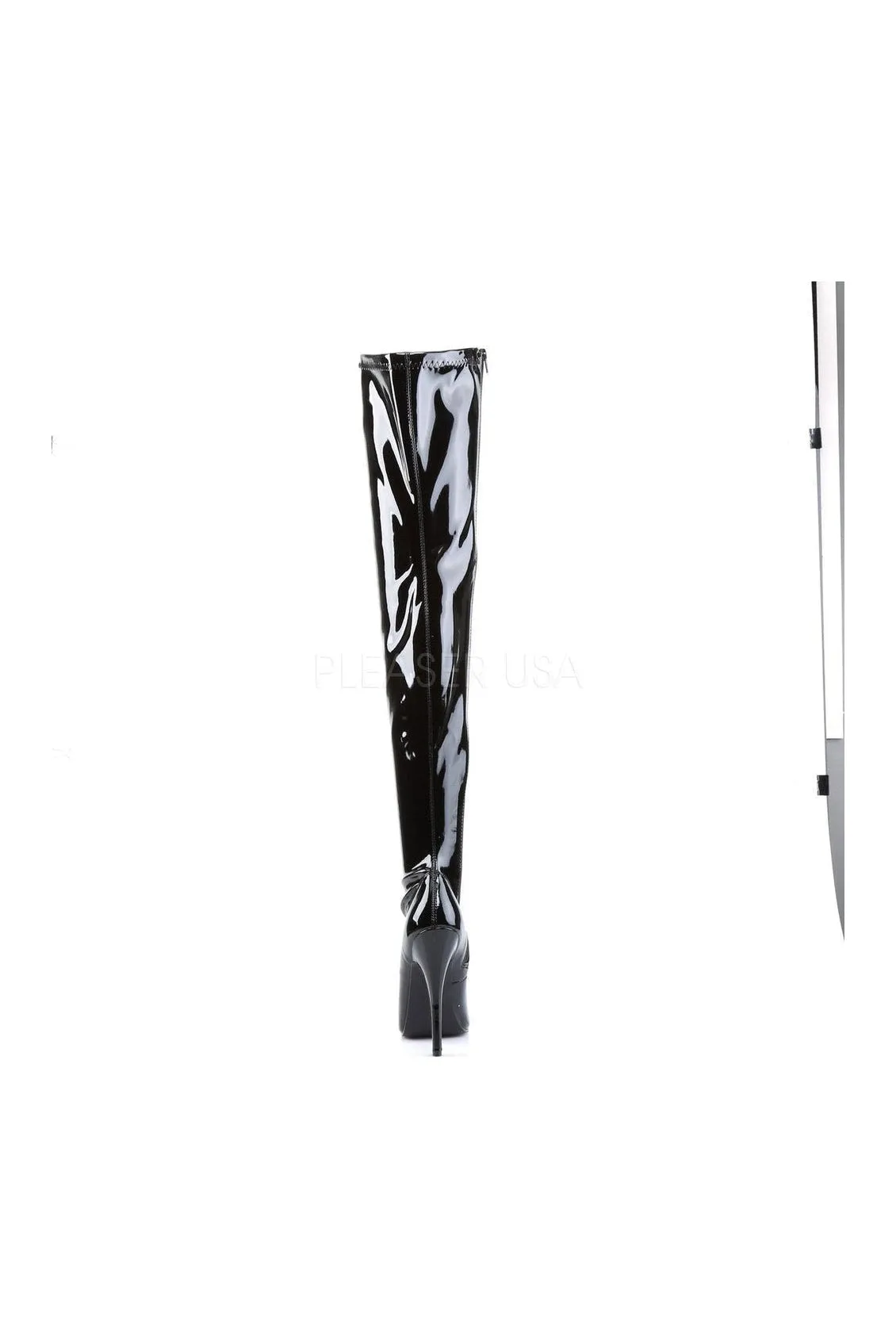 DOMINA-3000 Thigh Boot | Black Patent