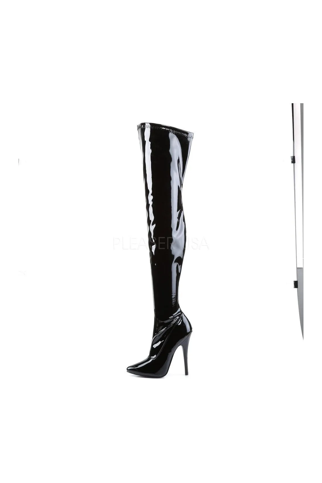 DOMINA-3000 Thigh Boot | Black Patent