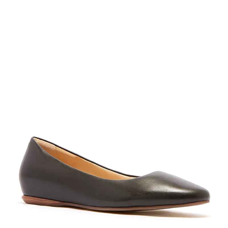 DORSET - BLACK LEATHER FLATS
