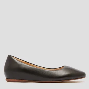 DORSET - BLACK LEATHER FLATS