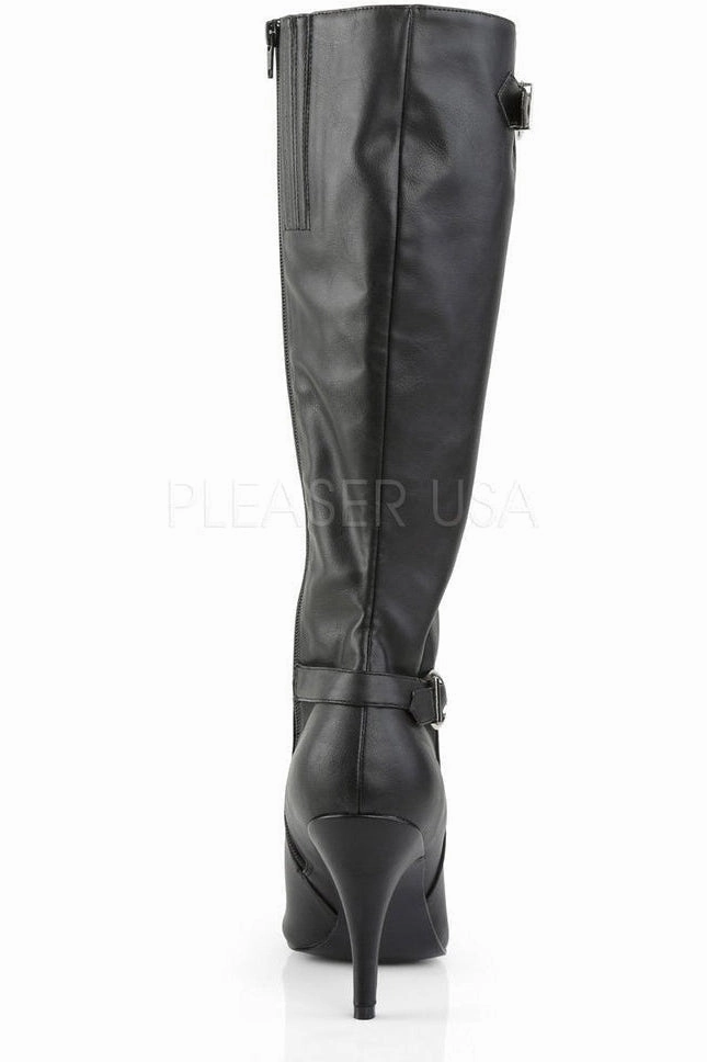 DREAM-2030 Knee Boot | Black Faux Leather