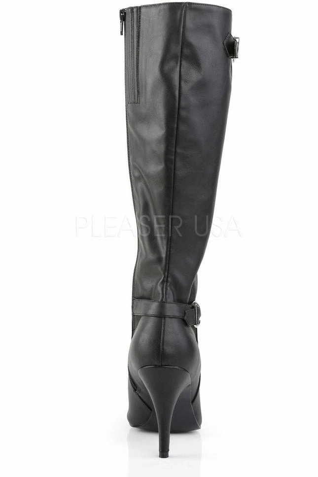 DREAM-2030 Knee Boot | Black Faux Leather