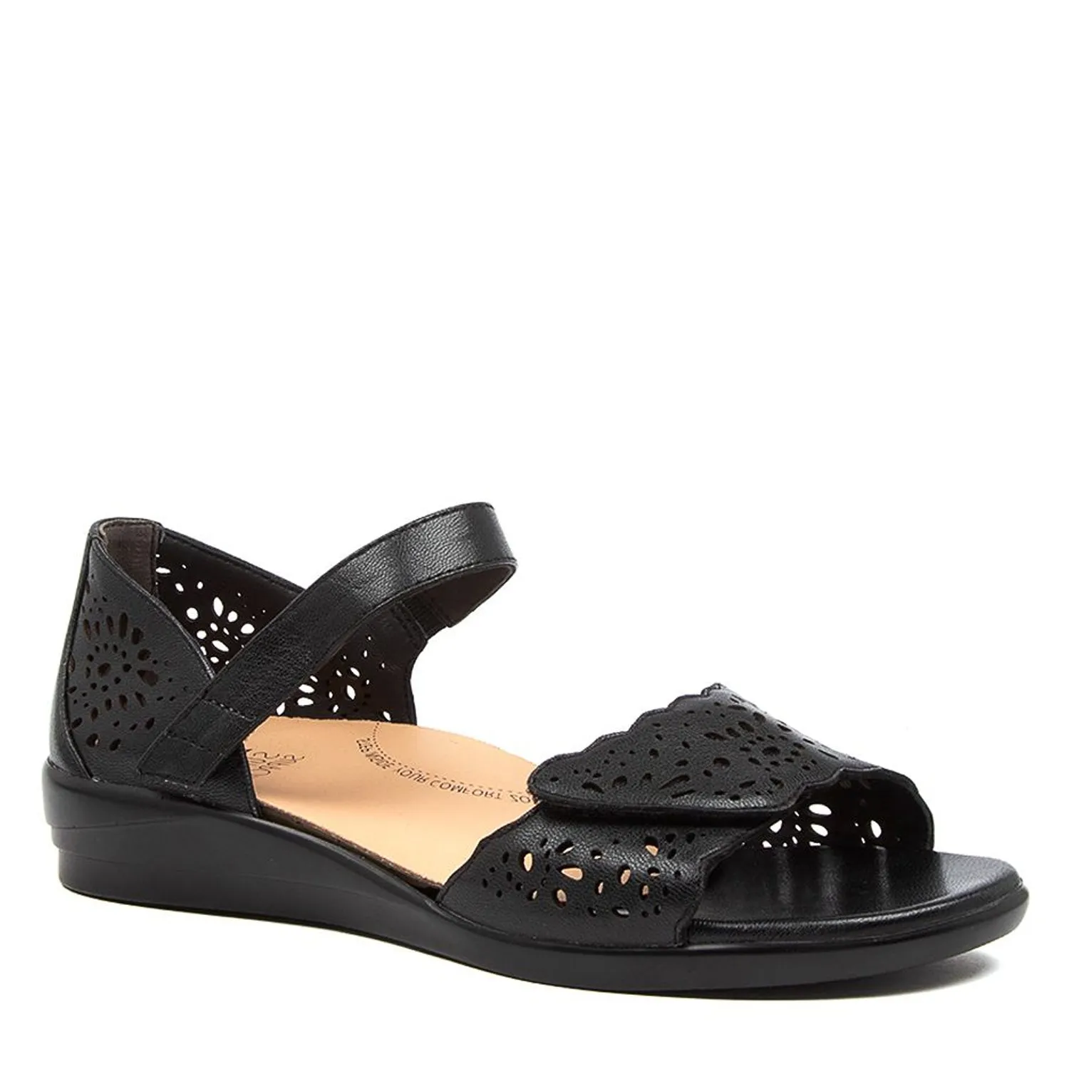 DUSTY W - BLACK LEATHER SANDALS