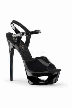ECLIPSE-609 Platform Sandal  | Black Patent