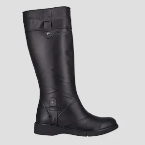 EDIE - BLACK LEATHER LONG BOOTS