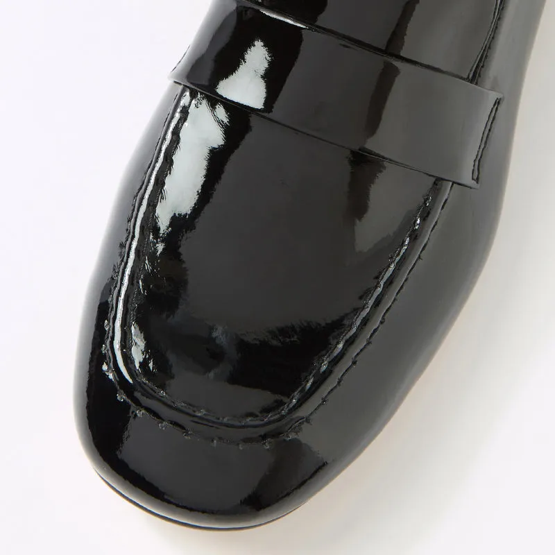 EFRAN W - BLACK PATENT LEATHER LOAFER FLATS