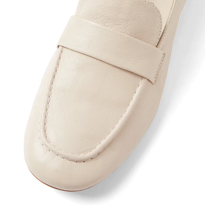 EFRAN W - VANILLA LEATHER LOAFER FLATS