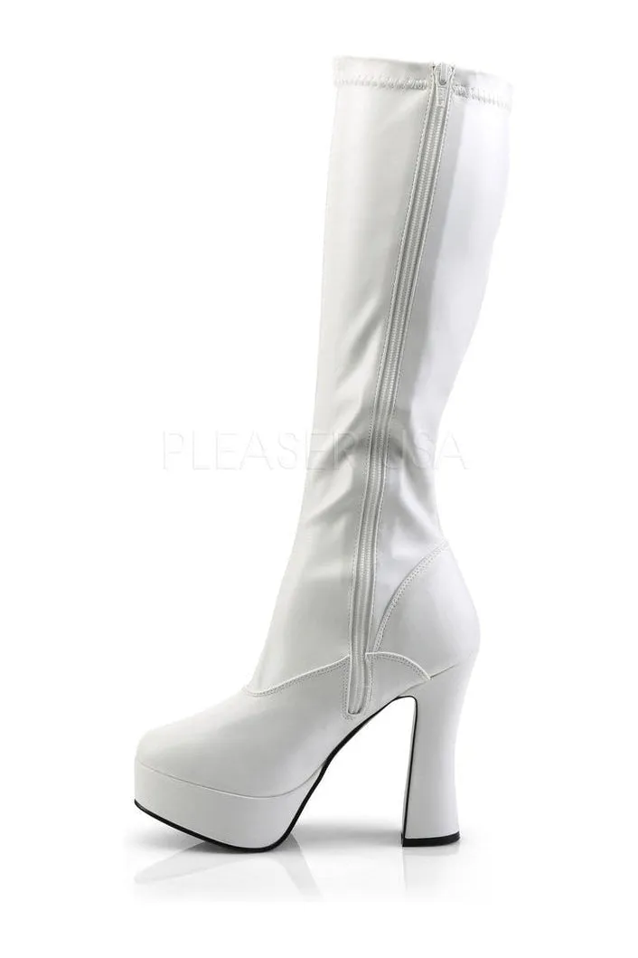ELECTRA-2000Z Platform Boot  | White Faux Leather
