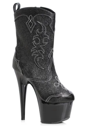 Ellie 709-CODY-G 7" Glitter Cowgirl Ankle Boot