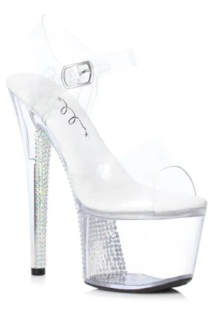 Ellie 709-VINE 7" Rhinestone Covered Platform Heel Sandal