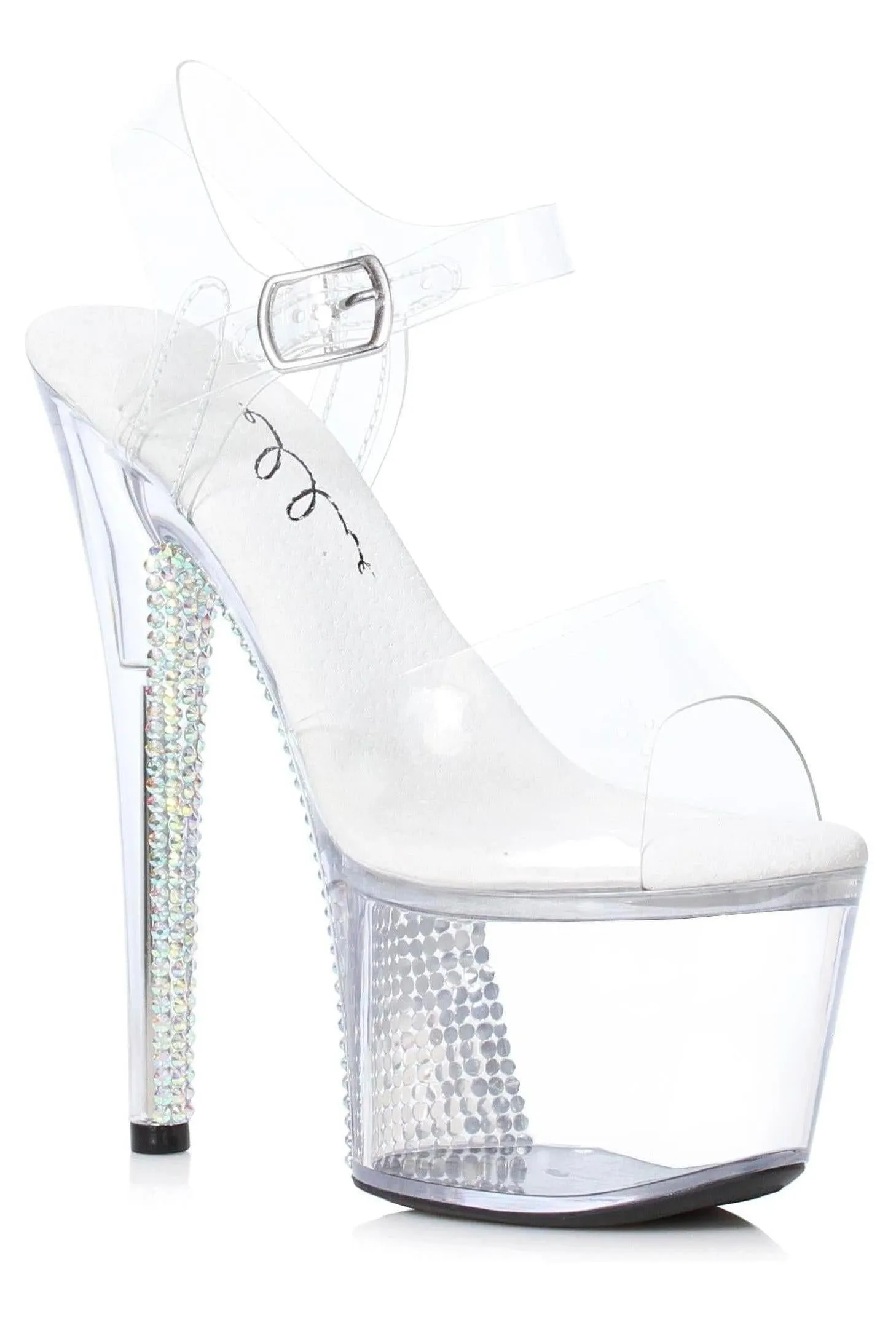 Ellie 709-VINE 7" Rhinestone Covered Platform Heel Sandal