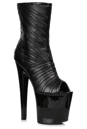 Ellie 821-PICTO 8" Platform Open Toe Ankle Boot