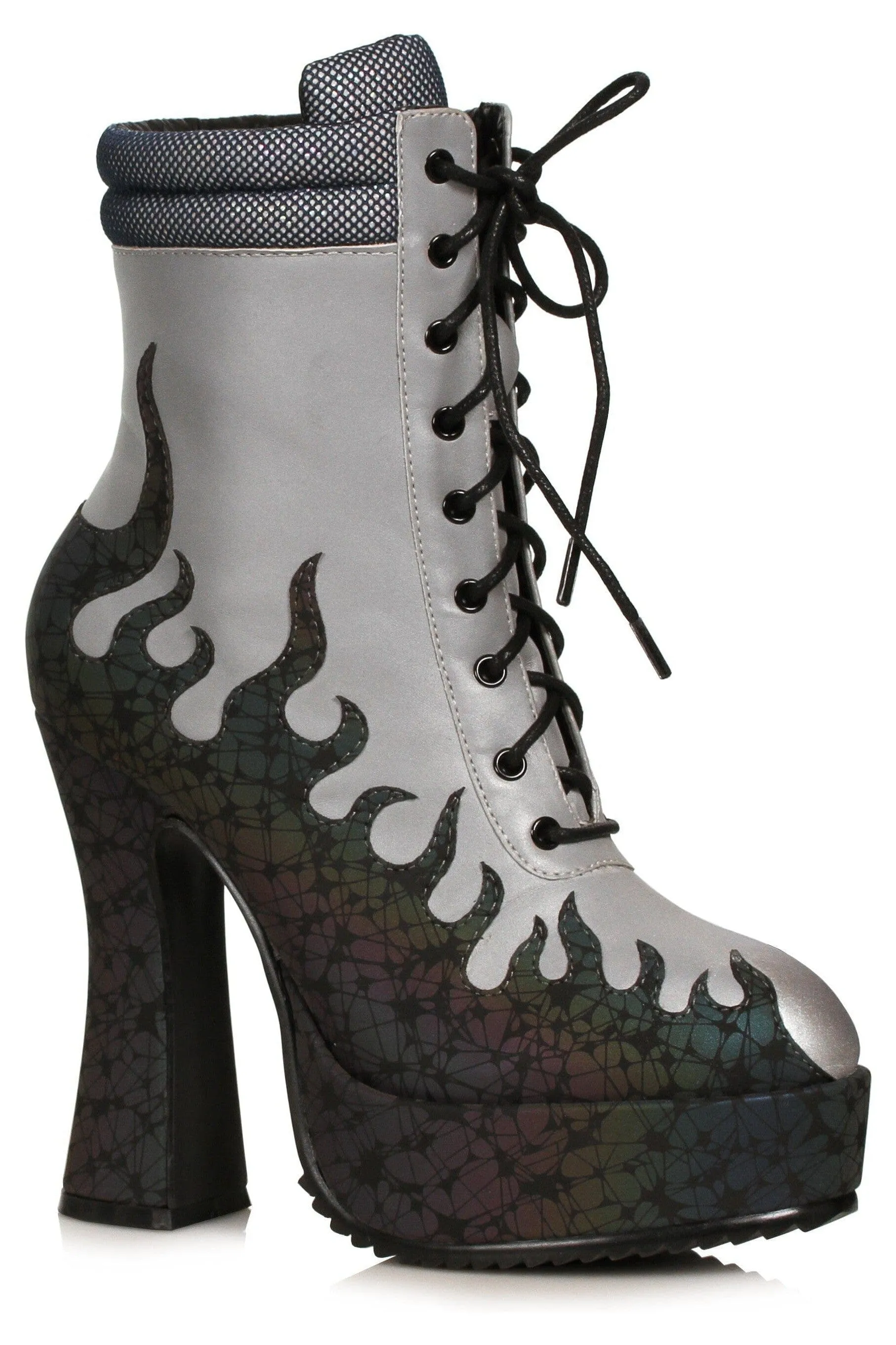 Ellie Shoes 557-FIRE Heel Womens Ankle Boot with Flame