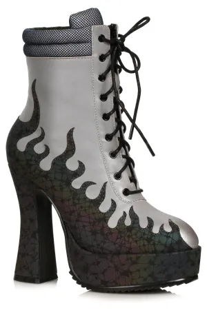 Ellie Shoes 557-FIRE Heel Womens Ankle Boot with Flame