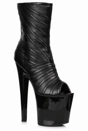 Ellie 821-PICTO 8" Platform Open Toe Ankle Boot