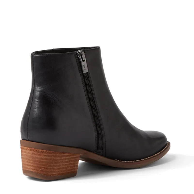 ELMER XF - BLACK LEATHER ANKLE BOOTS