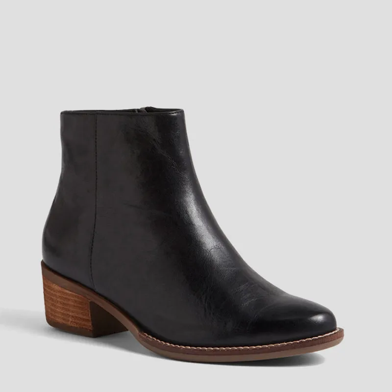 ELMER XF - BLACK LEATHER ANKLE BOOTS