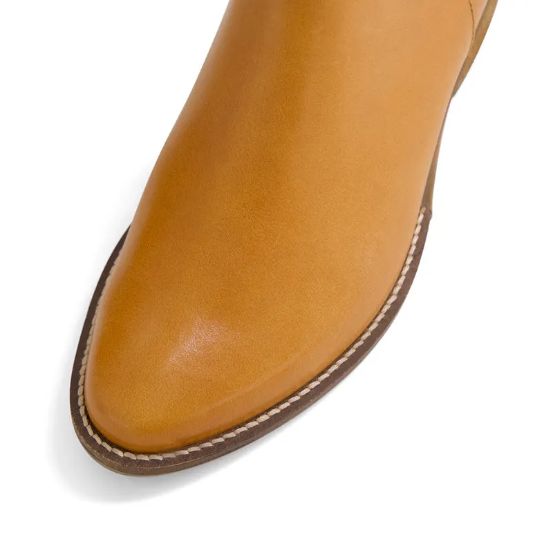ELMER XF - TAN LEATHER ANKLE BOOTS