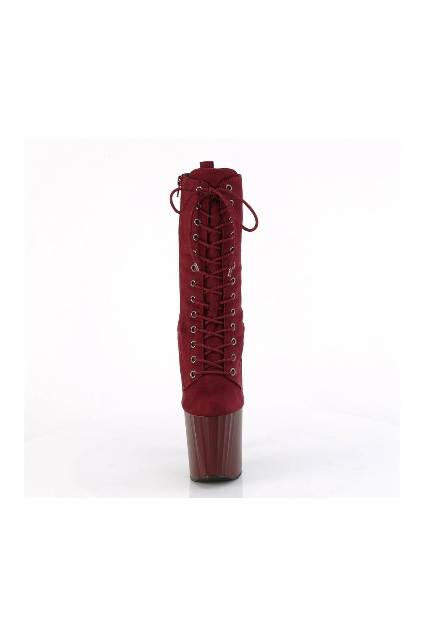 ENCHANT-1040 Burgundy Faux Suede Knee Boot