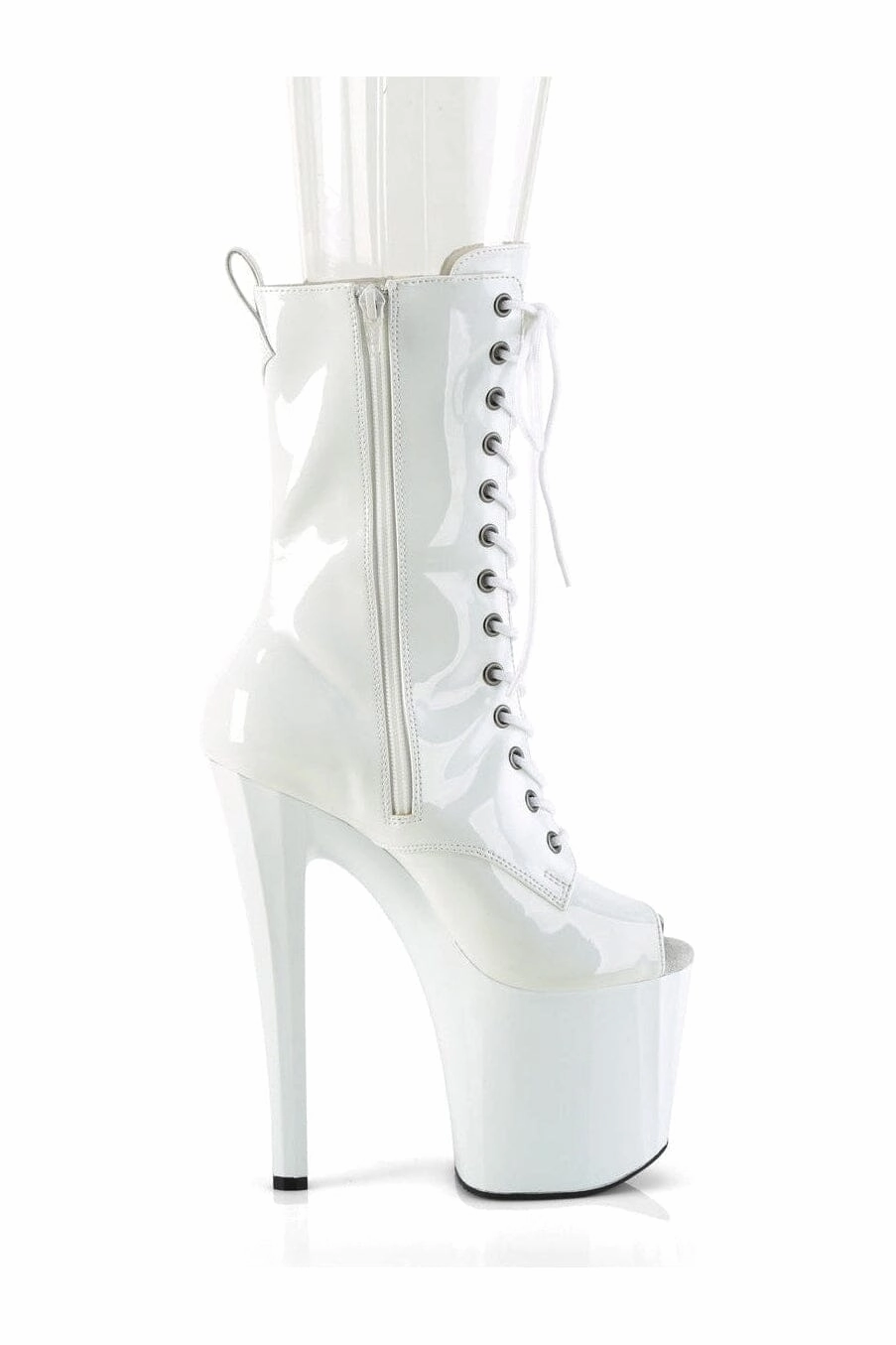 ENCHANT-1041 White Patent Ankle Boot