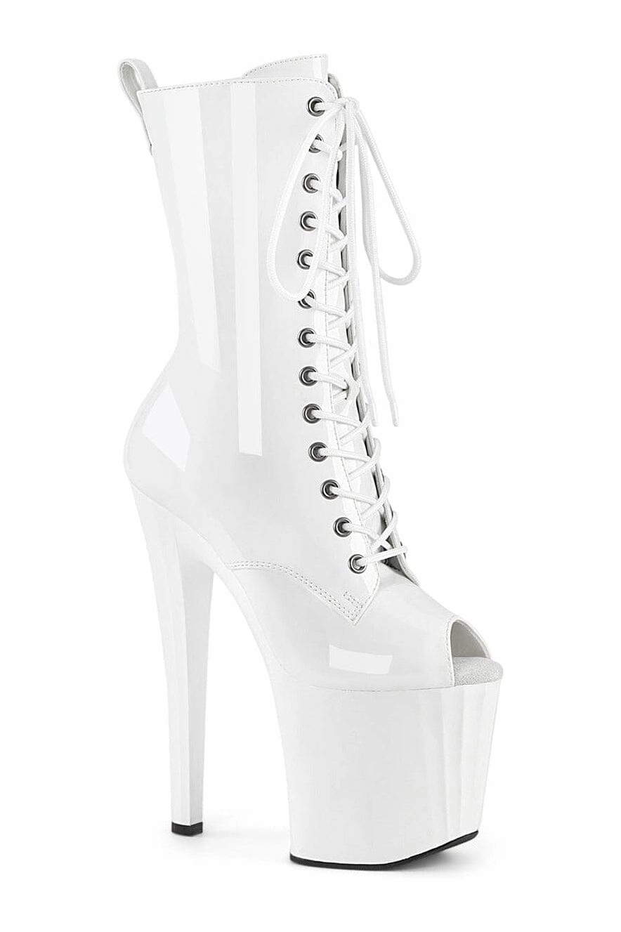 ENCHANT-1041 White Patent Ankle Boot