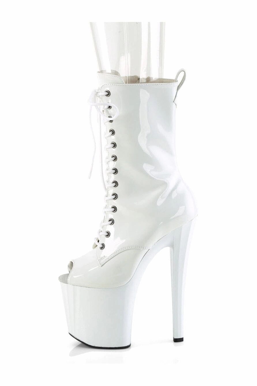 ENCHANT-1041 White Patent Ankle Boot