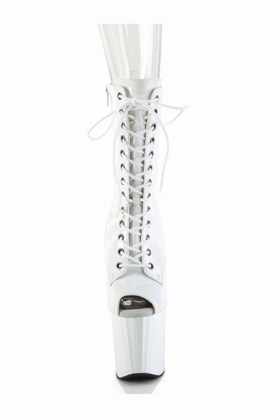 ENCHANT-1041 White Patent Ankle Boot