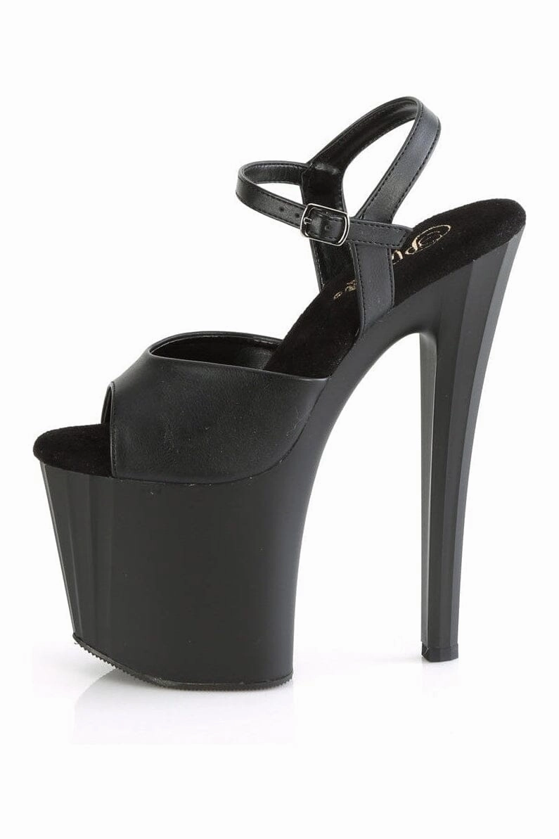 ENCHANT-709 Black Faux Leather Sandal