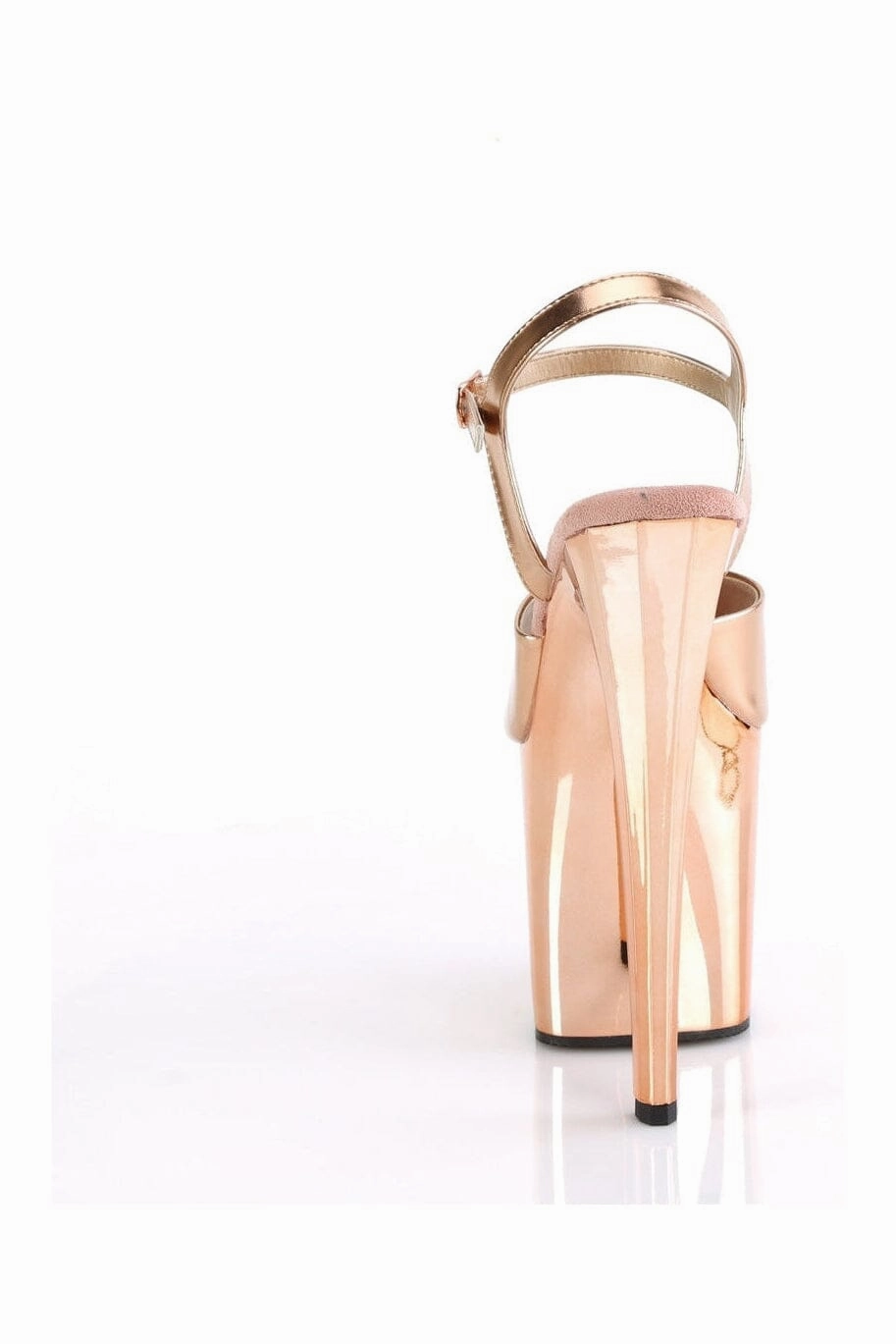 ENCHANT-709 Rose Gold Metallic Faux Leather Sandal