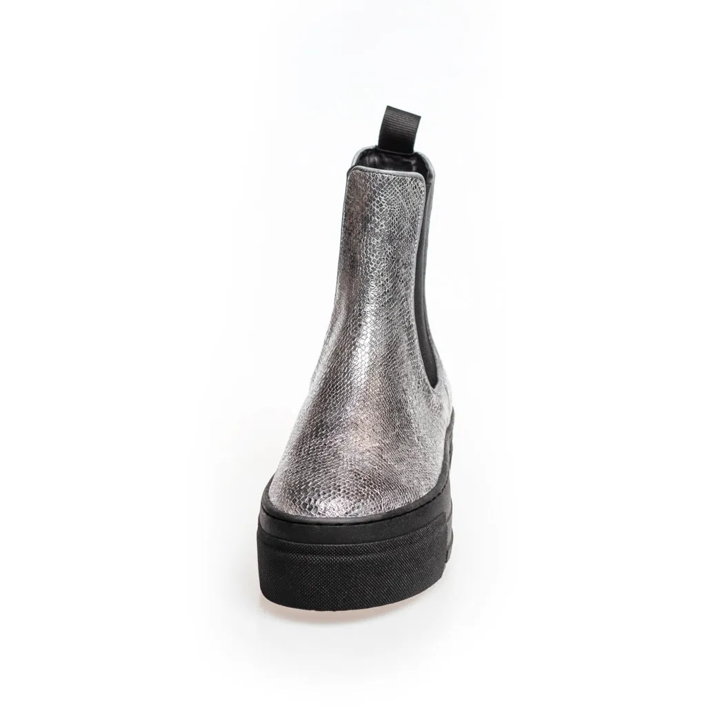 ENYA BOOT SILVER - Silver Snake