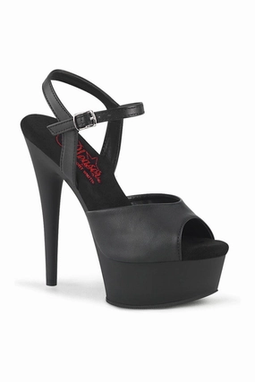 EXCITE-609 Black Faux Leather Sandal