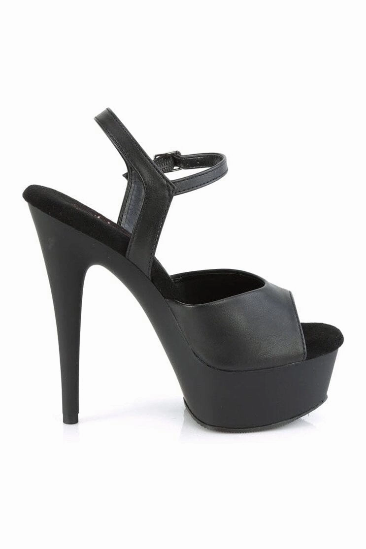 EXCITE-609 Black Faux Leather Sandal