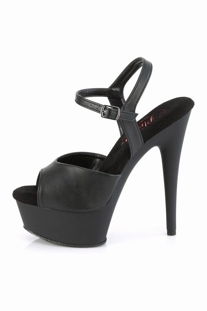 EXCITE-609 Black Faux Leather Sandal
