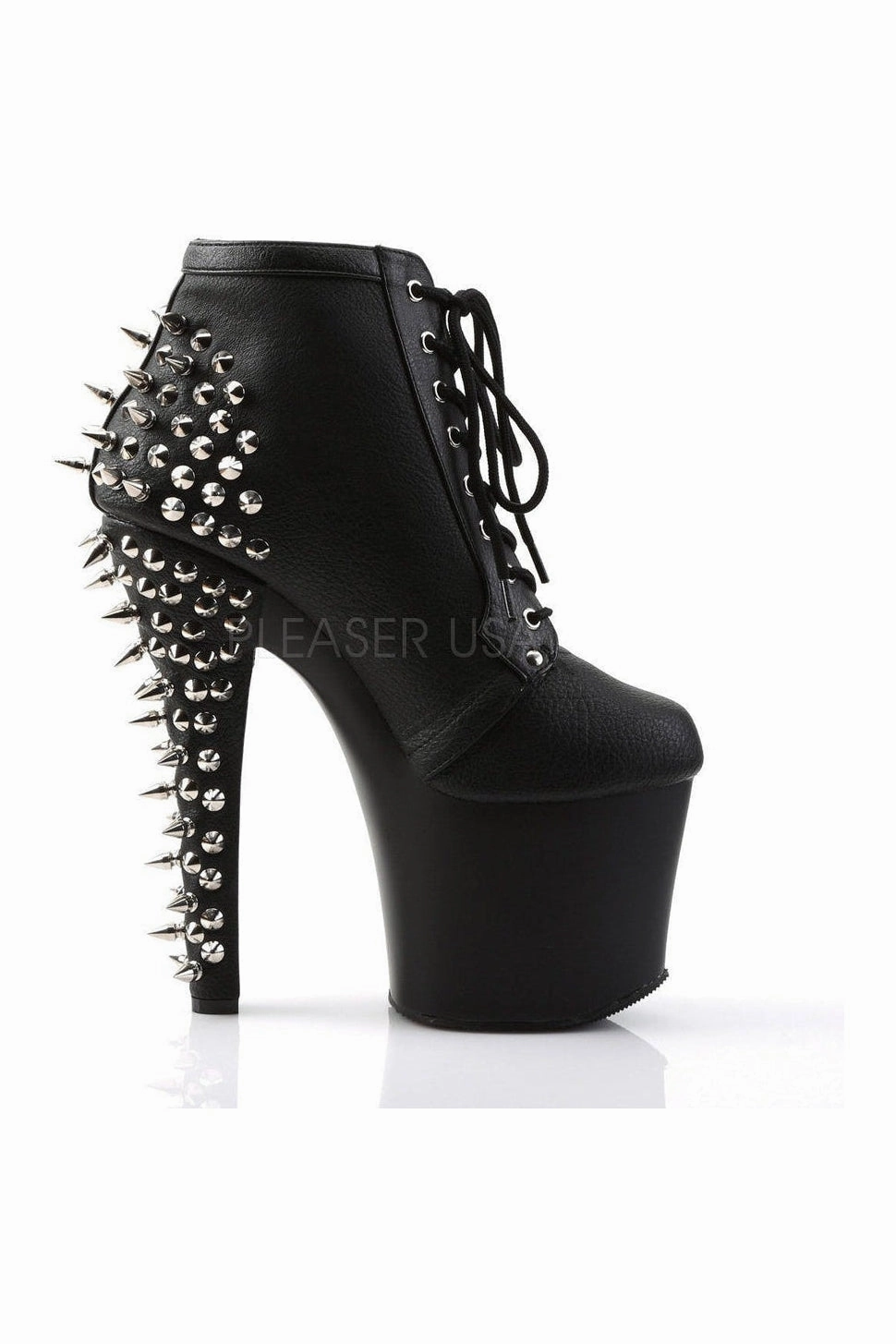 FEARLE700-28 Platform Boot  | Black Faux Leather