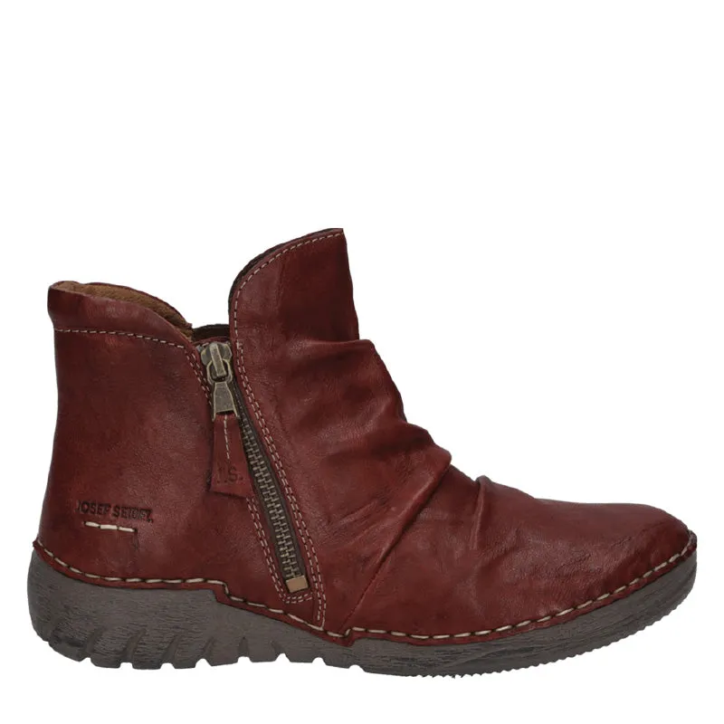 FELICIA 06 - BORDEAUX LEATHER ANKLE BOOTS FS