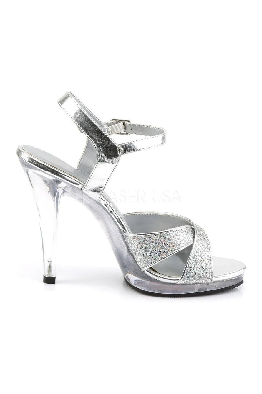 FLAIR-419(G) Sandal | Clear Glitter