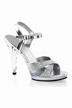 FLAIR-419(G) Sandal | Clear Glitter