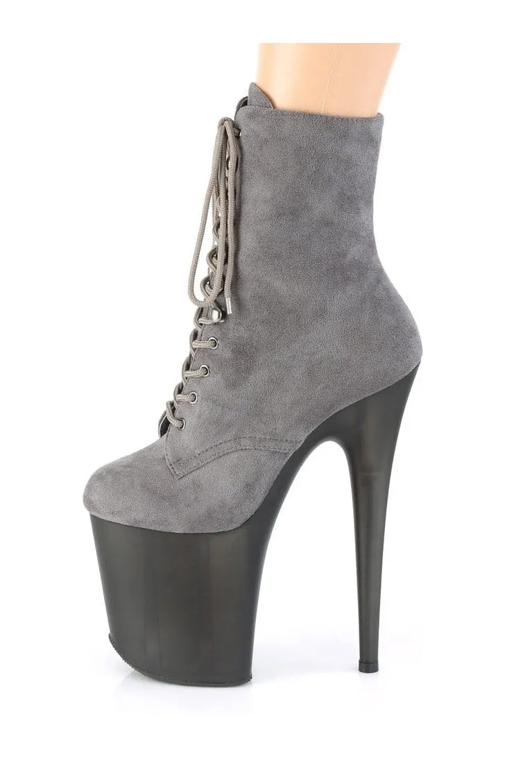FLAMINGO-1020FST Exotic Boot | Gray Faux Suede