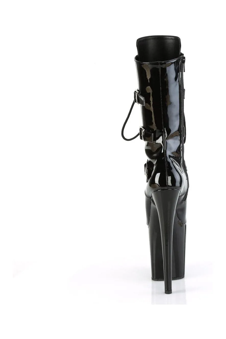 FLAMINGO-1053 Black Patent Knee Boot