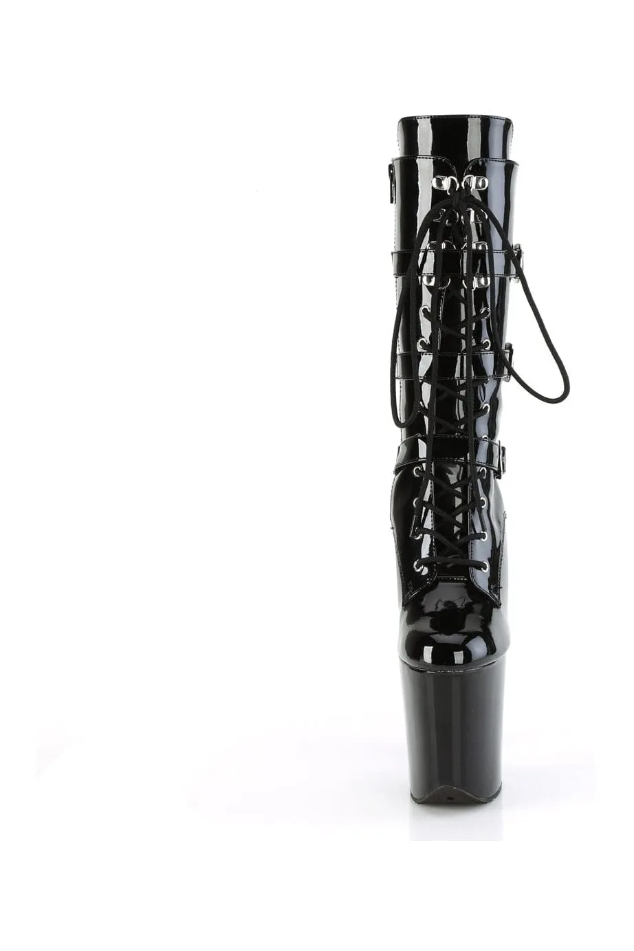FLAMINGO-1053 Black Patent Knee Boot