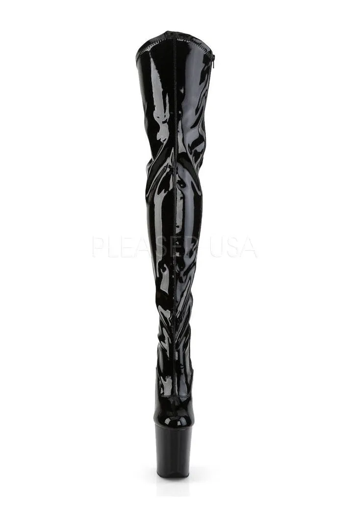 FLAMINGO-3000 Platform Boot  | Black Patent