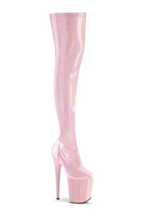 FLAMINGO-3000HWR Pink Hologram Thigh Boot