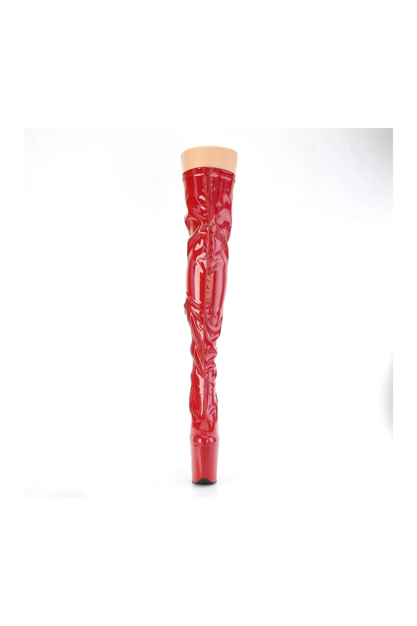 FLAMINGO-3000HWR Red Hologram Thigh Boot