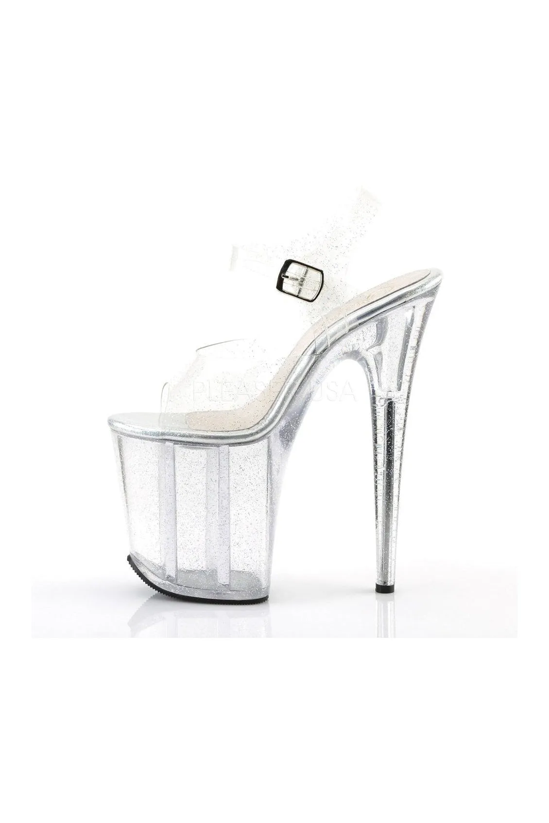 FLAMINGO-808MMG Platform Sandal  | Clear Vinyl