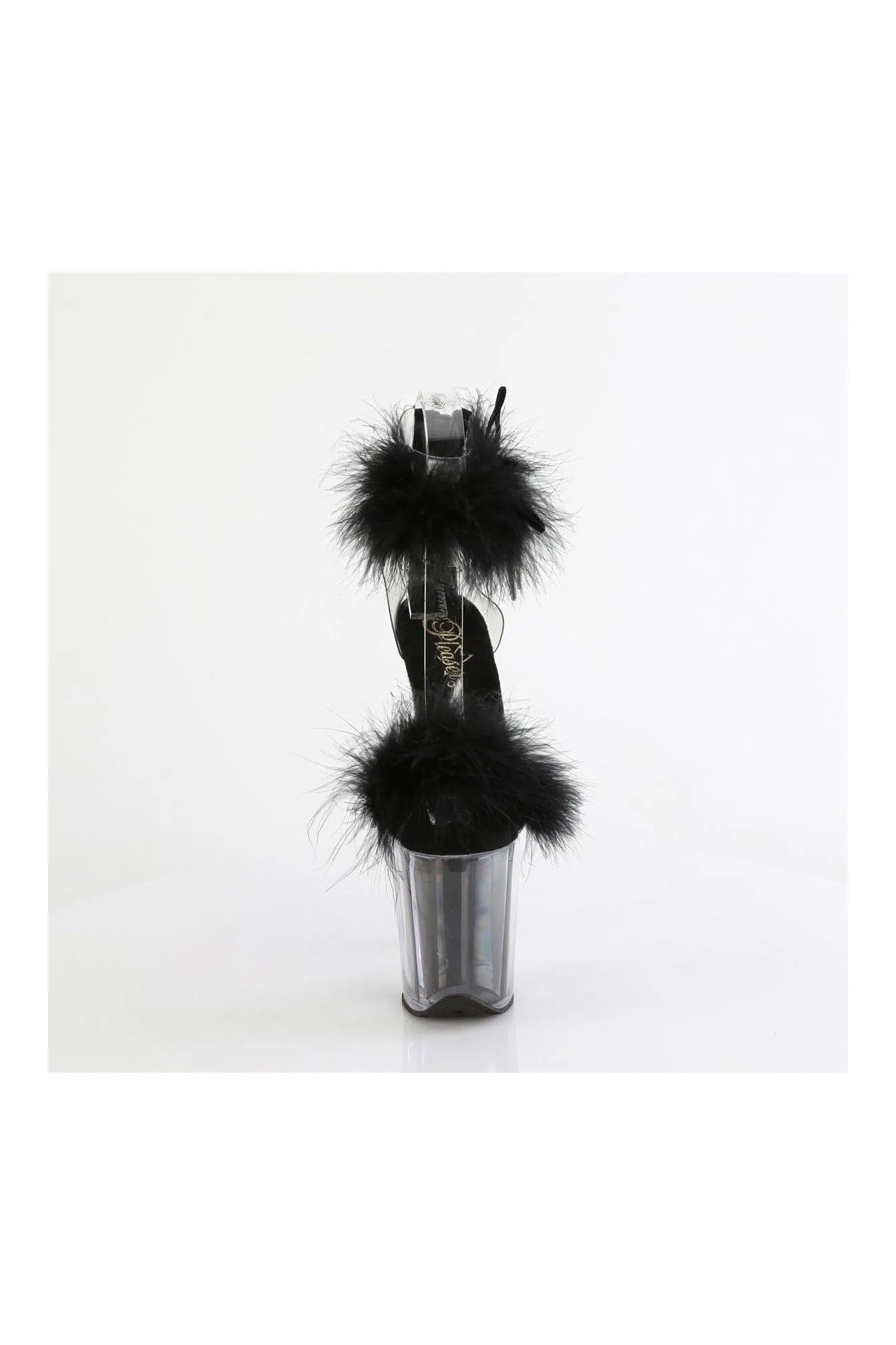 FLAMINGO-824F Clear Marabou Sandal