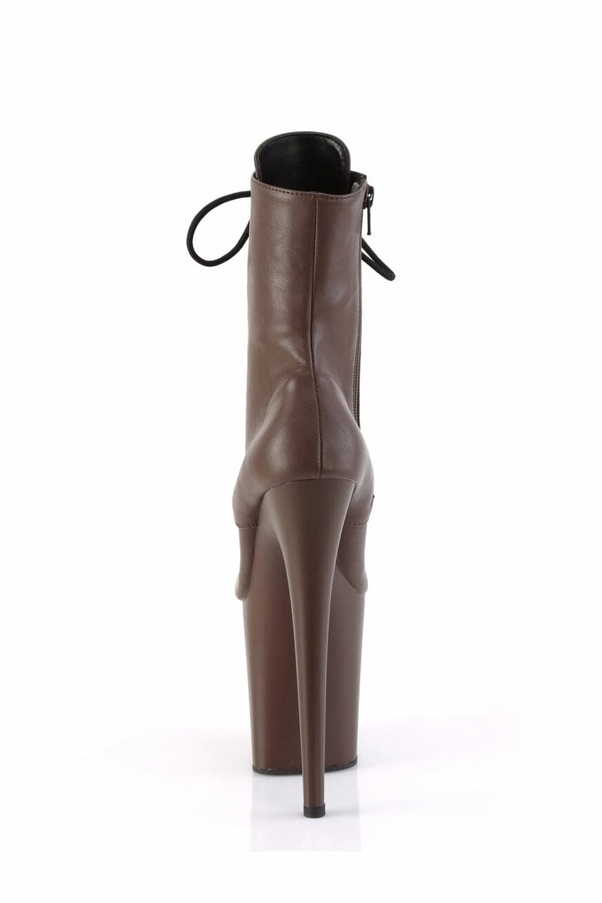 FLAMINGO-1020 Brown Faux Leather Ankle Boot
